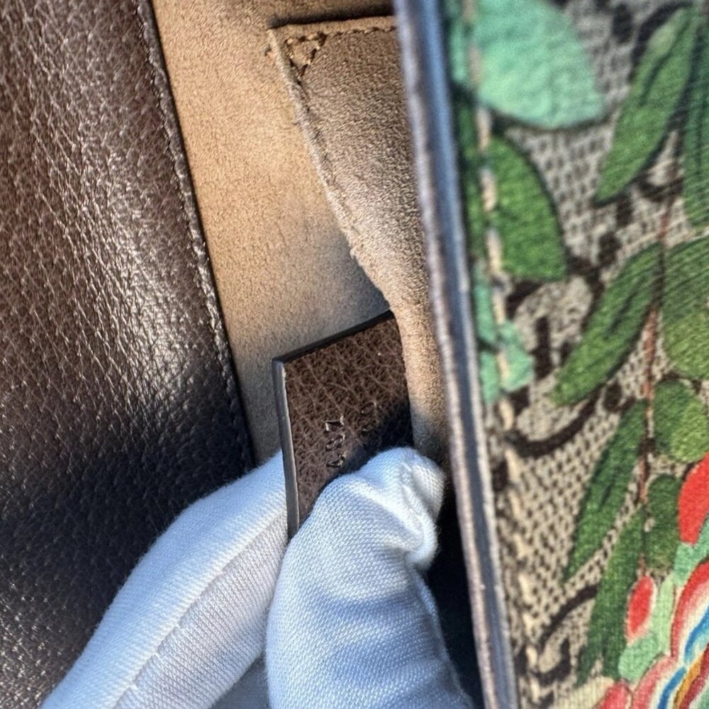 Gucci Padlock Shoulder Bag Tian Print GG Coated Canvas Small - Picture 15 of 16